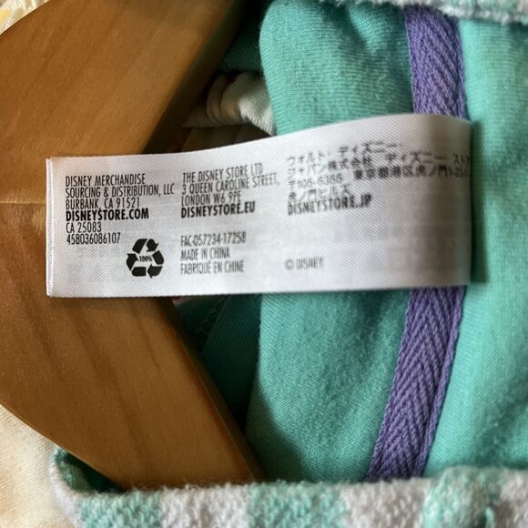 Girls Disney Mickey Mouse & Friends Emoji Swim Cover-Up: Mint stripe, Size 9/10 - Picture 5 of 5